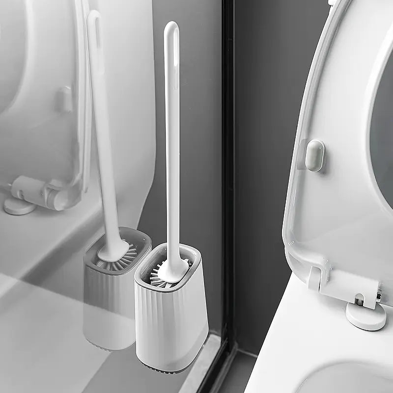 Silicone Toilet Brush for Wall or Floor Mounting