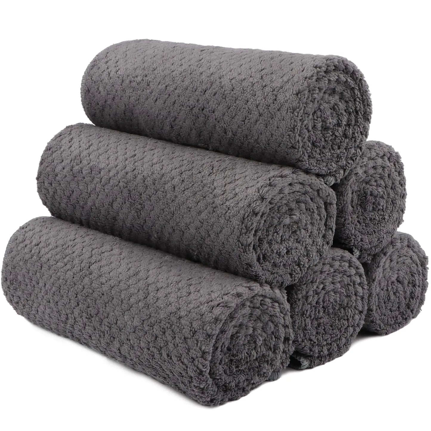 HOMEXCEL Gym Towels 6 Pack (16x27 inches) Highly Absorbent Yoga Towel Ultra Soft Hand Towels for Daily Use Fast Drying Microfiber Workout Towels for Gym Spa Fitness Camping Hotel