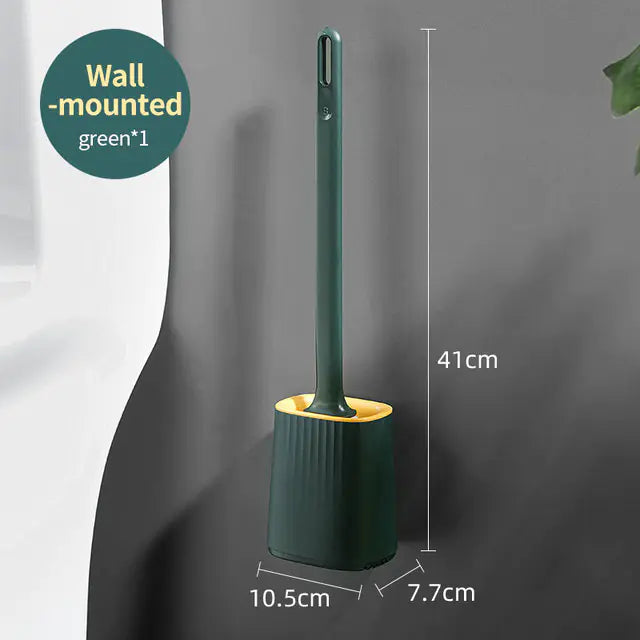Silicone Toilet Brush for Wall or Floor Mounting