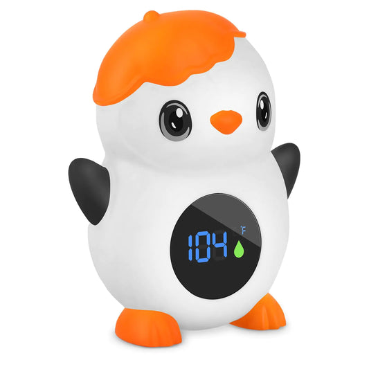 Baby Bath Thermometer with LED Display and Temperature WarningKids Bathroom Safety ProductsBath Thermometer for Infants Newborn Bath Safety Toy Thermometer (Penguin)