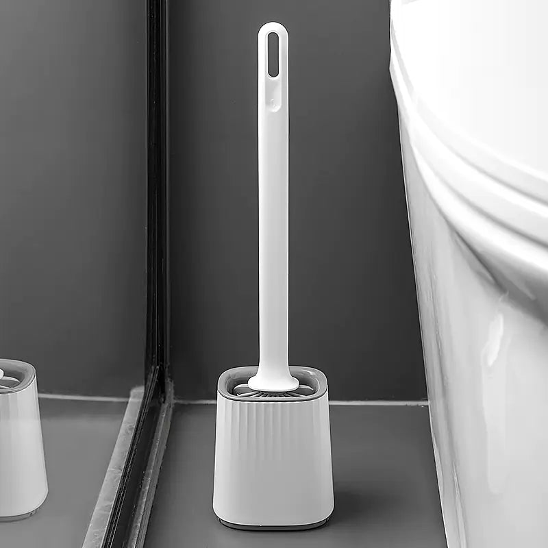 Silicone Toilet Brush for Wall or Floor Mounting