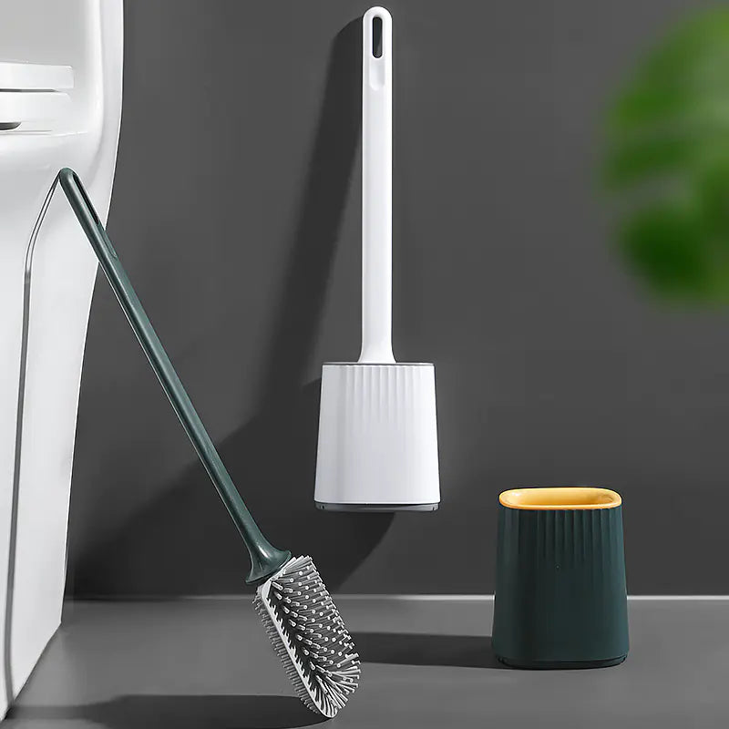 Silicone Toilet Brush for Wall or Floor Mounting