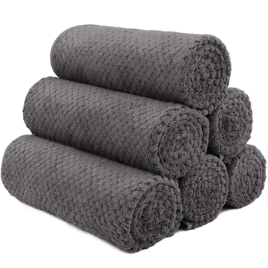HOMEXCEL Gym Towels 6 Pack (16x27 inches) Highly Absorbent Yoga Towel Ultra Soft Hand Towels for Daily Use Fast Drying Microfiber Workout Towels for Gym Spa Fitness Camping Hotel