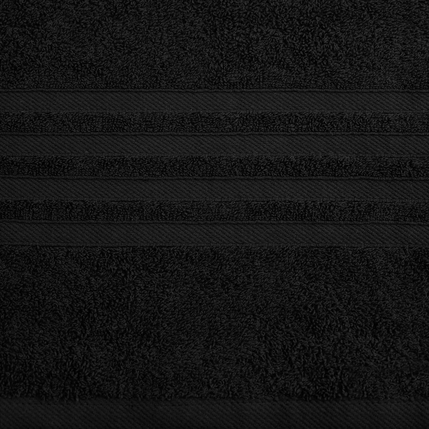12 Pcs Bath Towel Set for Bathroom Wealuxe Collection Black 100% Cotton Soft