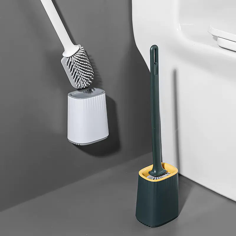Silicone Toilet Brush for Wall or Floor Mounting