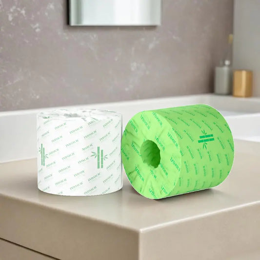 JXDSICH Bamboo Toilet tissue Paper 3 Ply Sustainable Toilet Tissue 9 Rolls and 350 Sheets Per Roll - Septic Safe - Organic Plastic Free BPA and Chlorine Free