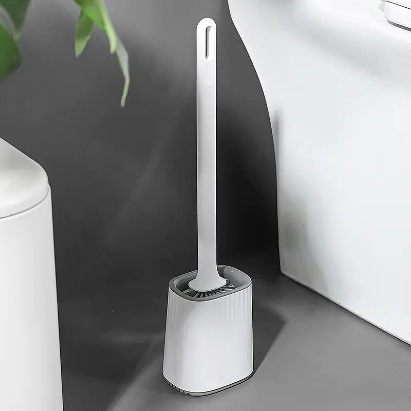 Silicone Toilet Brush for Wall or Floor Mounting