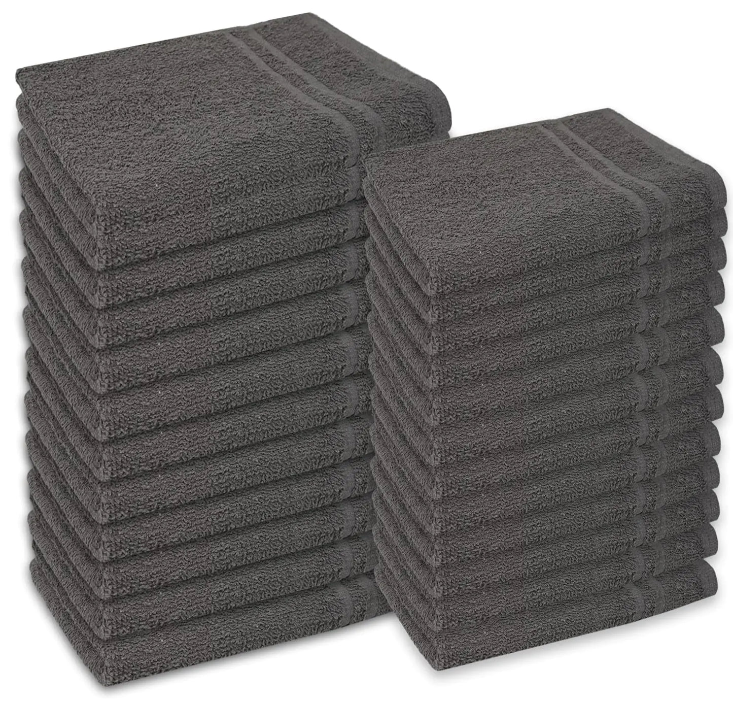 STF Linen 24 Pack Dark Grey Hand Towels 100% Cotton Spa Towels – 16x27 inches Highly Absorbable Facial Towels Gym Towels Hair Towels and Face Towels Bulk Small Towels (Not Bleach Proof)