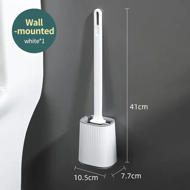 Silicone Toilet Brush for Wall or Floor Mounting